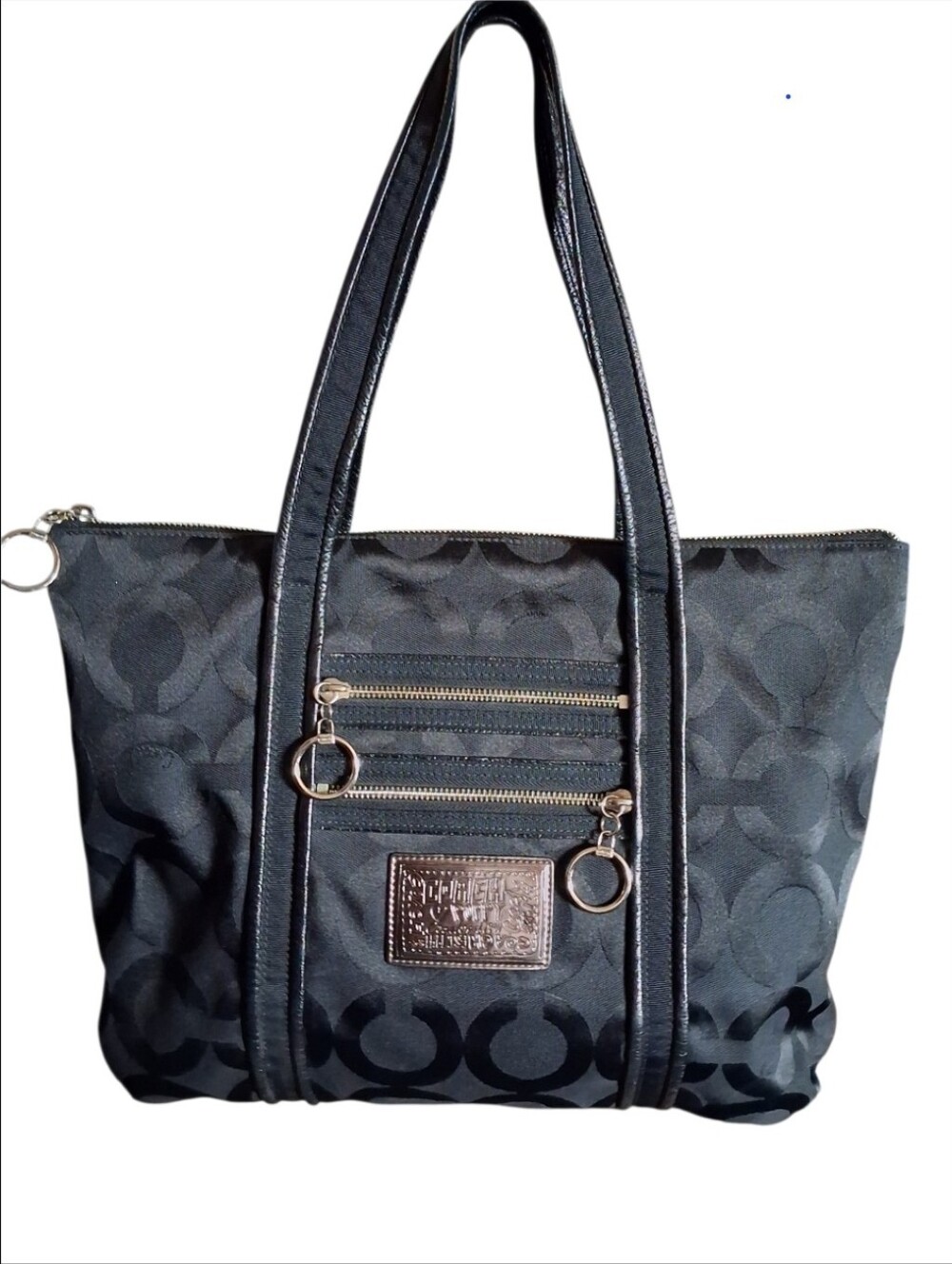 Vintage 2009 Poppy Coach Signature Canvas Tote Bag